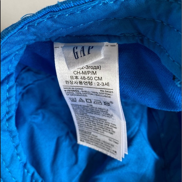 Baby Gap Oceanic Blue Logo Baseball Hat 100% Cotton Size 2/3 (S/M) - Picture 6 of 7